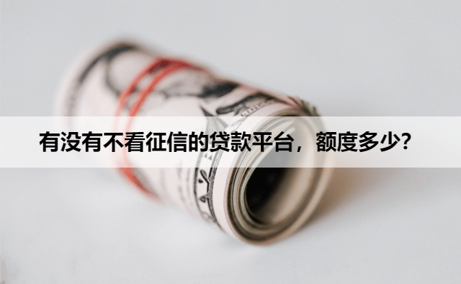 有没有不看征信的贷款平台，额度多少？