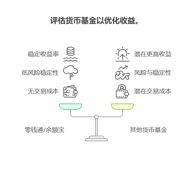 我现在放零钱通、余额宝收益太低，买货币基金是不是收益也差不多，没必要换?