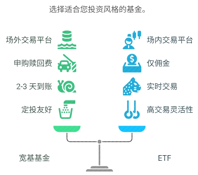 宽基基金  ETF基金 是一样的吗 哪个更适合小白