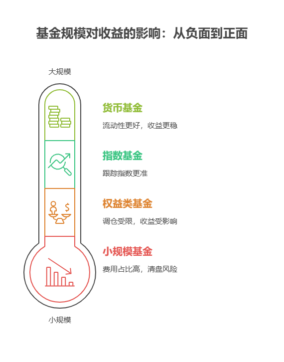 宝子们别慌!基金规模跌破1亿,年化收益不一定会暴跌,但风险确实变大了,得具体情况具体分析! 一、规模小≠收益差,但清盘风险要警惕 基金规模跌破1亿,最直接的风险是可能触发清盘条款(连续60个工作日资产净值低于5000万或持有人不足200人)。清盘不是血本无归,而是按净值强制赎回,但会打断投资节奏,影响长期收益。比如养老目标基金中,规模不足1亿的产品占比超40%,但部分产品仍能保持5%以上的年化收益(如交银安享稳健养老一年,规模215亿,年化5.56%)。 二、规模小对收益的“隐形拖累” 规模小的基金,固定费用(如管理费、托管费)在净值中的占比更高。比如每年固定费用50万,对5000万规模的基金来说,费用占比1%,拖累年化收益1%;但对5亿规模的基金,费用占比仅0.1%,影响小很多。此外,小规模基金可能因大额赎回被迫卖出资产,影响收益稳定性。 三、选对类型,小规模也能“逆袭” 权益类基金(如股票型、混合型)规模太小,基金经理调仓受限,收益可能受影响;但指数基金和货币基金规模越大越好——指数基金规模大,跟踪指数更准;货币基金规模大,流动性更好,收益更稳。 总结:规模跌破1亿的基金,年化收益不一定暴跌,但得盯着清盘风险和费用占比! 我公司名列行业前列,具备雄厚师资力量,能帮你筛选“小而美”的基金,右上角关注我们,免费领《小规模基金避坑指南》,让你的钱“稳中求赚”!