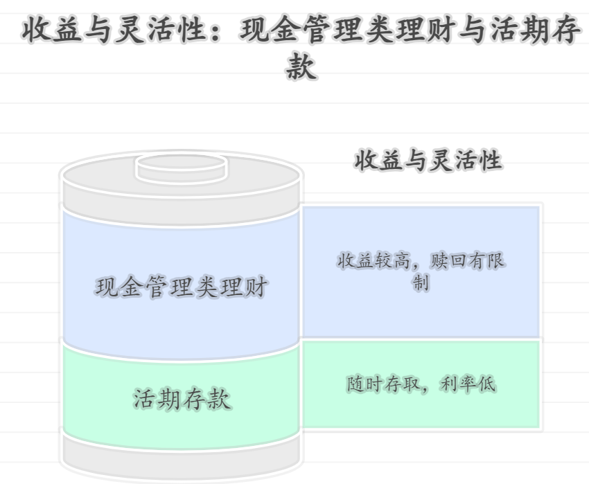 银行的现金管理类理财产品和活期存款相比,在收益和灵活性上各有什么特点?