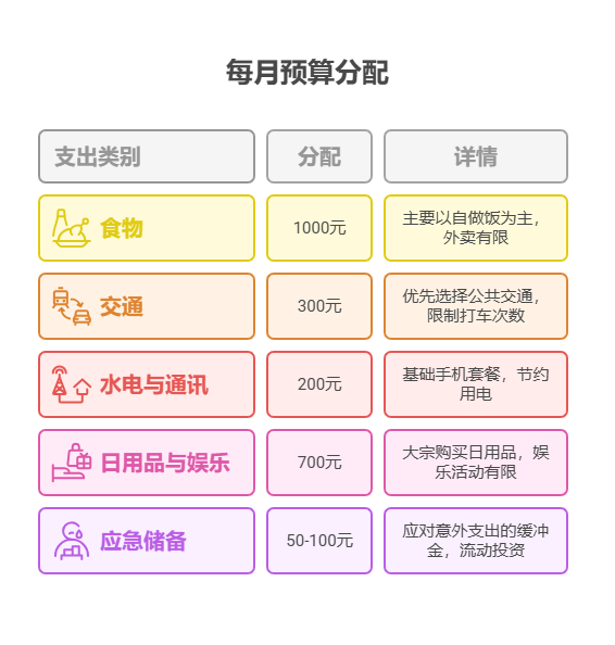 每月工资5500元，房租1800元，想每月存1500元，资产配置核心觉得生活开支控制在多少合理?