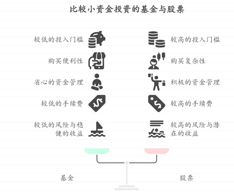 手里钱不多，先买基金还是先买股票好，两者在小资金操作上有啥区别？​