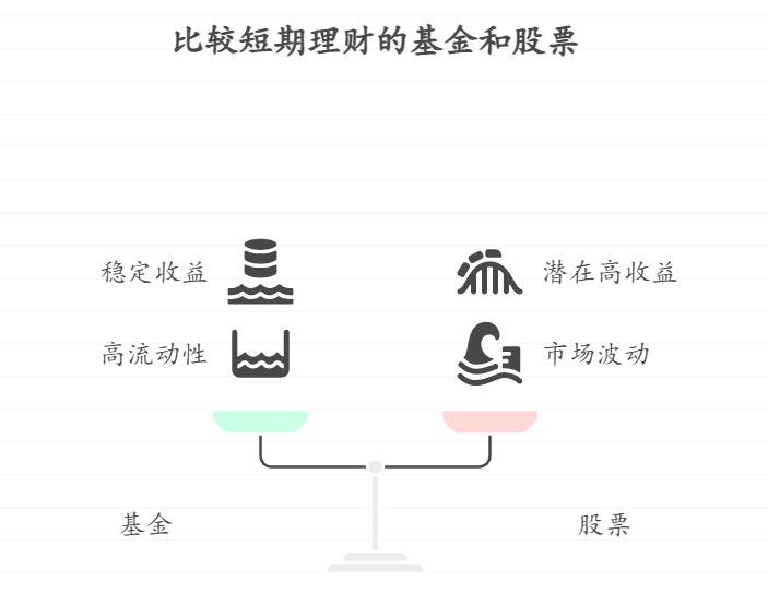 手里的闲钱刚好够还3个月房贷，想短期理财赚点收益再还进去，基金和股票在短期收益和流动性上有啥不同，该选哪个？