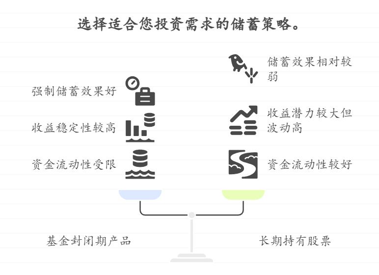 怕自己乱花钱影响还房贷，想通过理财强制储蓄，基金的封闭期产品和长期持有股票相比，哪种更能帮我管住钱？