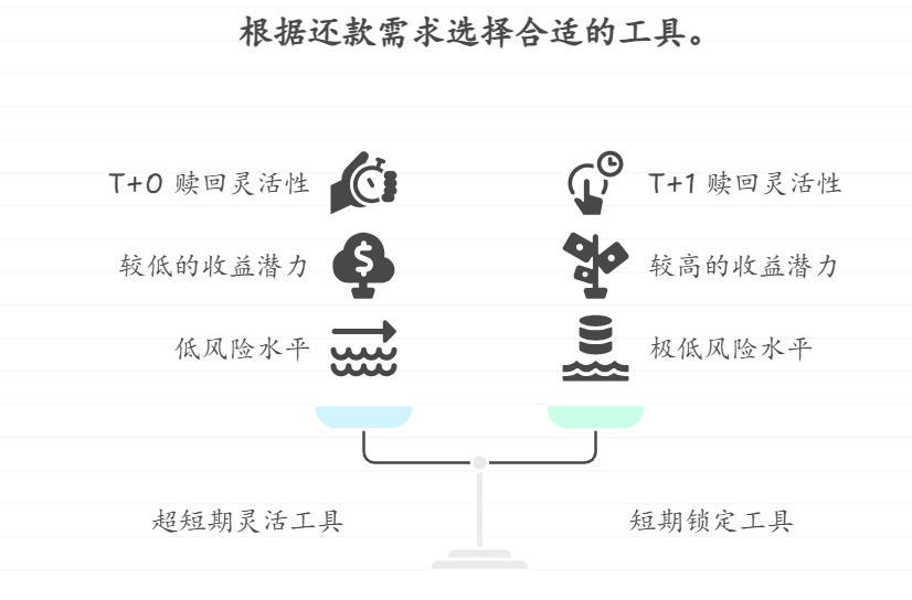 作为家庭经济支柱,每月需还信用卡账单和小额贷款,想将还款准备金做短期理财,有哪些低风险稳健的理财产品能按还款日灵活支取且兼顾收益?