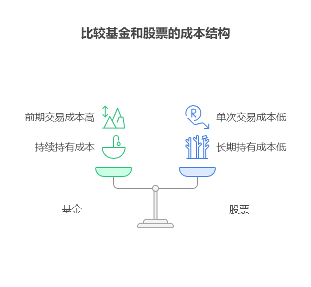 基金的申购赎回费和股票的交易佣金在成本占比上哪个更高?