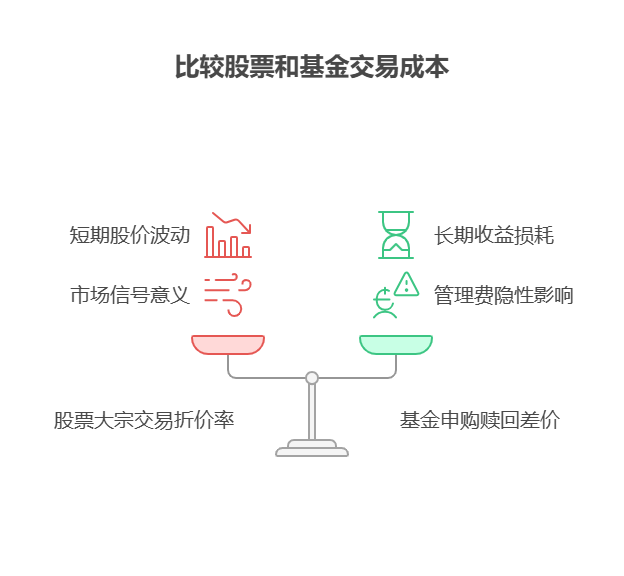 股票的大宗交易折价率和基金的申购赎回差价，哪个影响更大?