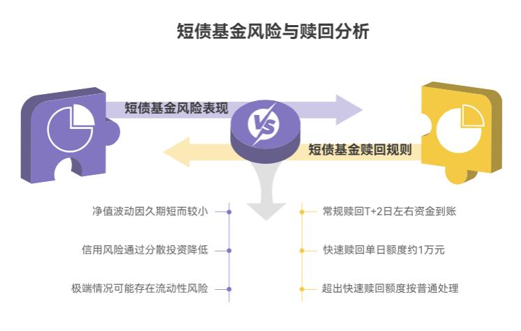 手里 20 万不想存银行，投短债基金风险大吗，赎回资金几天能到账？