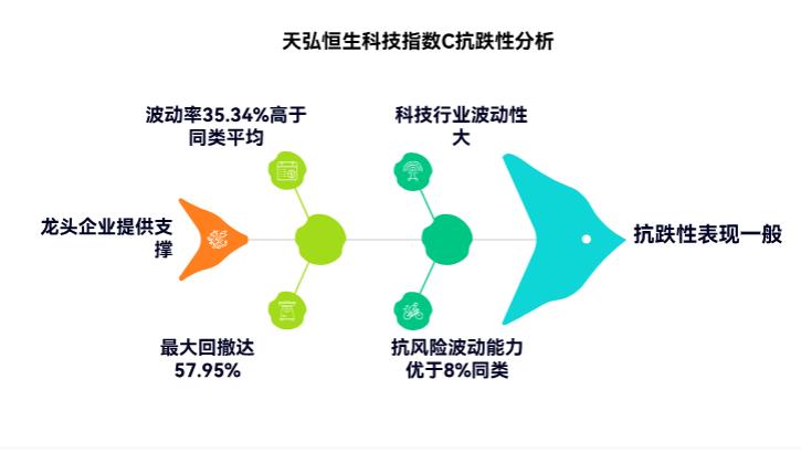 市场要是整体下跌，天弘恒生科技指数C（012349）的抗跌性咋样，能比同类基金表现好吗？
