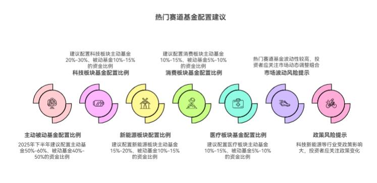 风险承受力中等的人,2025下半年投资热门赛道基金,选主动基金和被动基金搭配,比例怎么定?