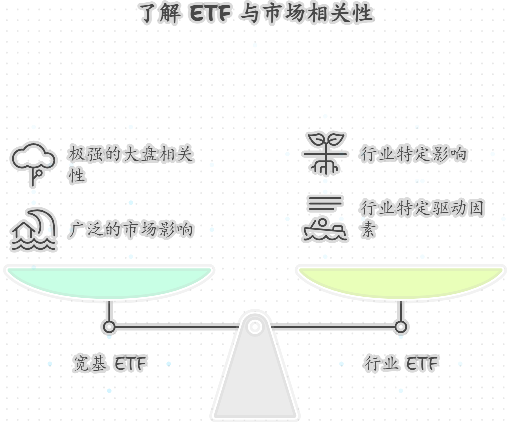 ETF的价格会不会跟着大盘一起涨跌相关性强吗？