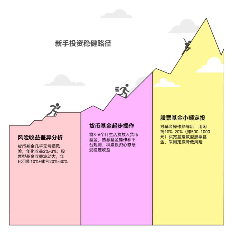 新手投资，先存货币基金过渡，还是直接买股票型基金？咋选更稳啊？