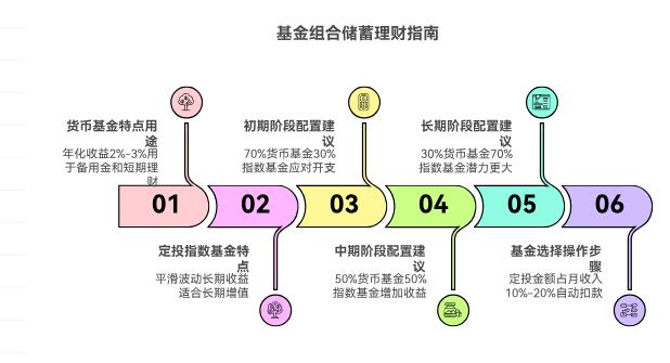 平时花钱没计划，想靠基金强制储蓄，货币基金和定投指数基金咋搭能兼顾灵活和长期呀？