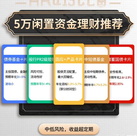 5万闲置资金，想投中低风险、收益比定期高的理财，有推荐吗？