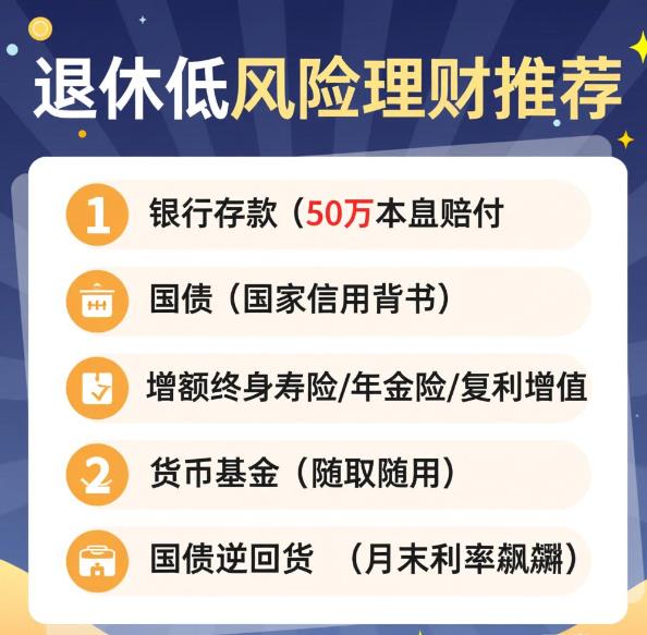 快退休,想把存款投低风险、本金安全的产品,求介绍?