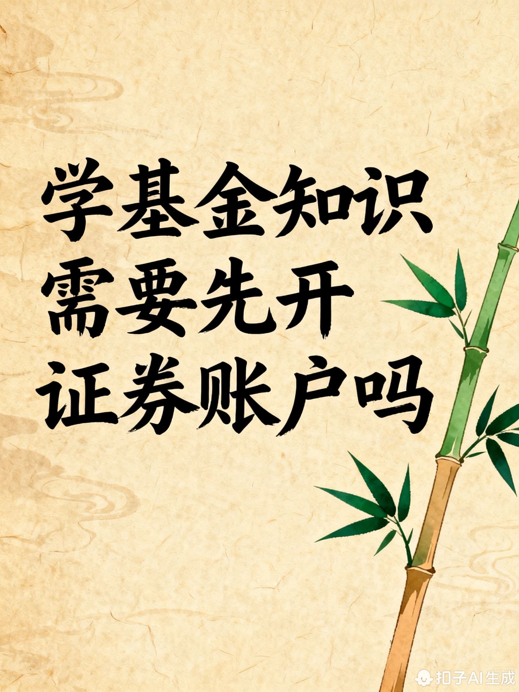 学基金知识需要先开证券账户吗?