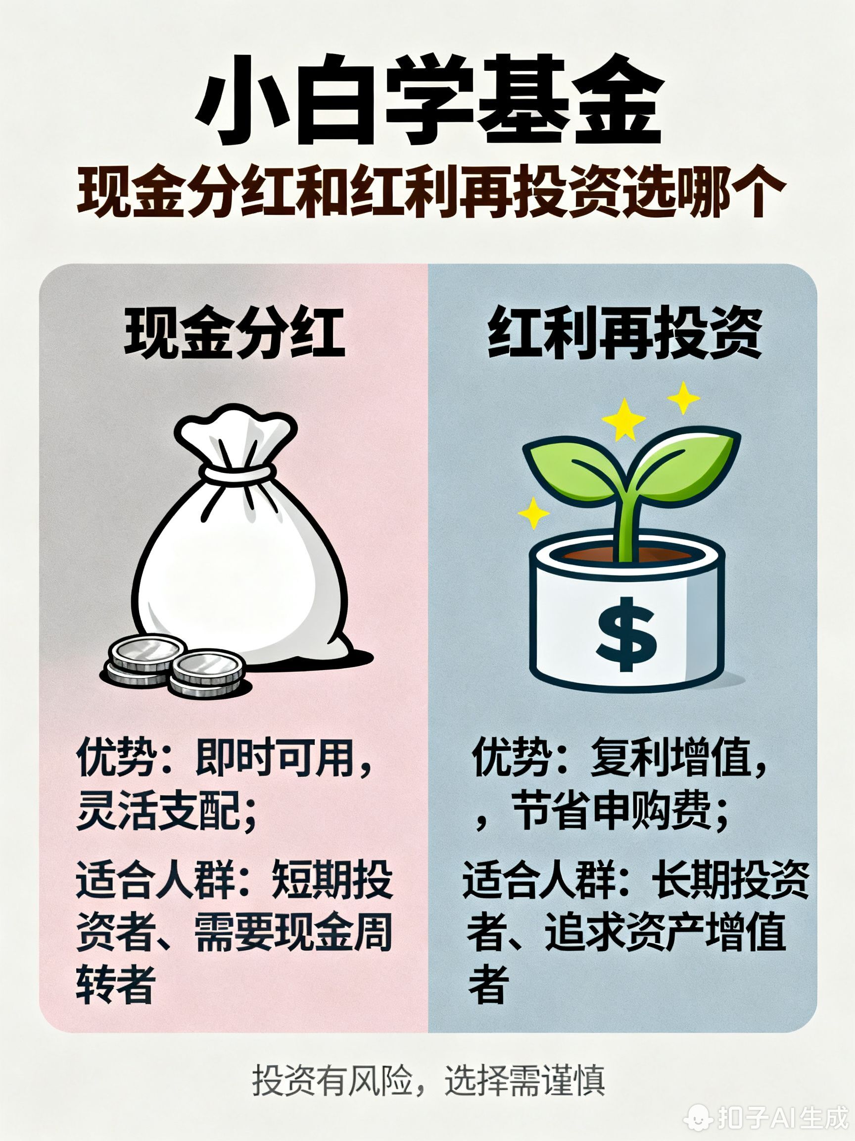 小白学基金,现金分红和红利再投资选哪个?