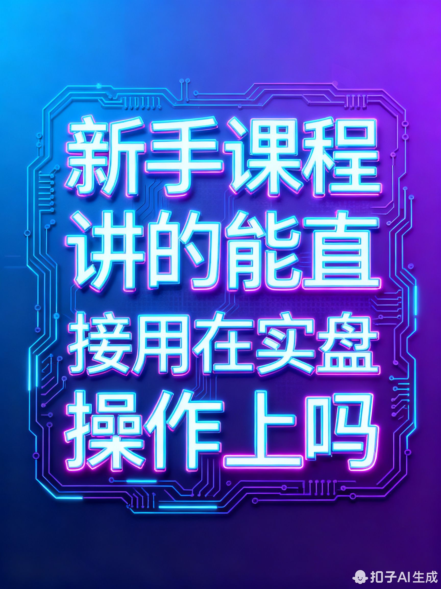 新手课程讲的能直接用在实盘操作上吗?