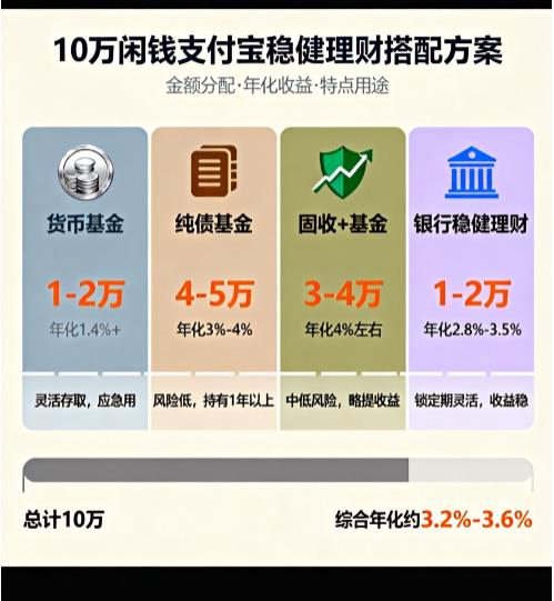 有10万闲钱想稳健理财，支付宝里有啥靠谱的选择？