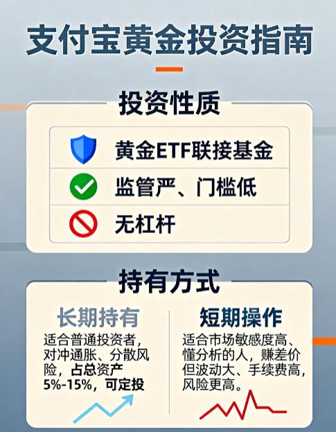 支付宝里的黄金投资靠谱不?适合长期拿着还是短期操作?