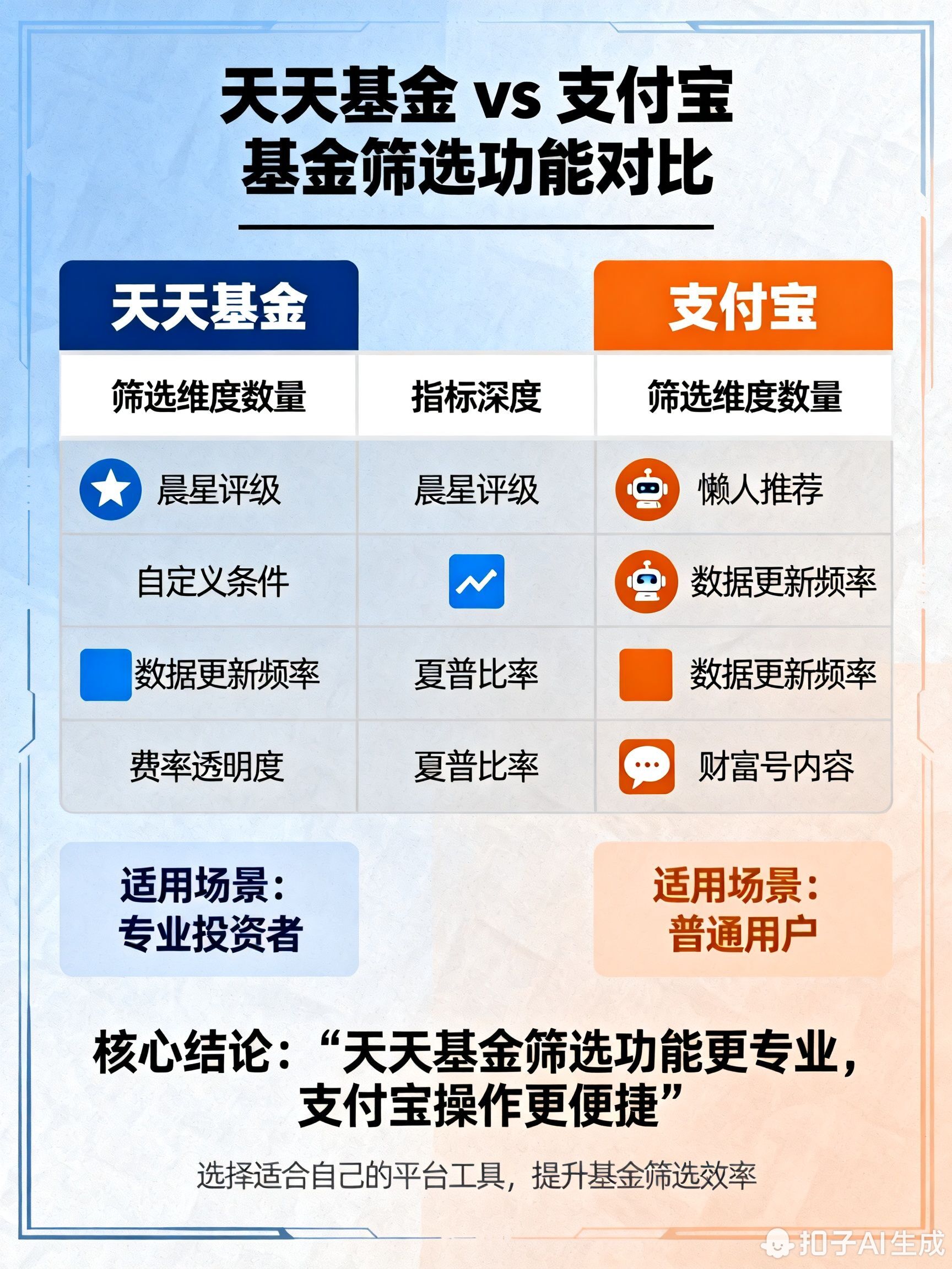 天天基金和支付宝哪个筛选基金功能更强?