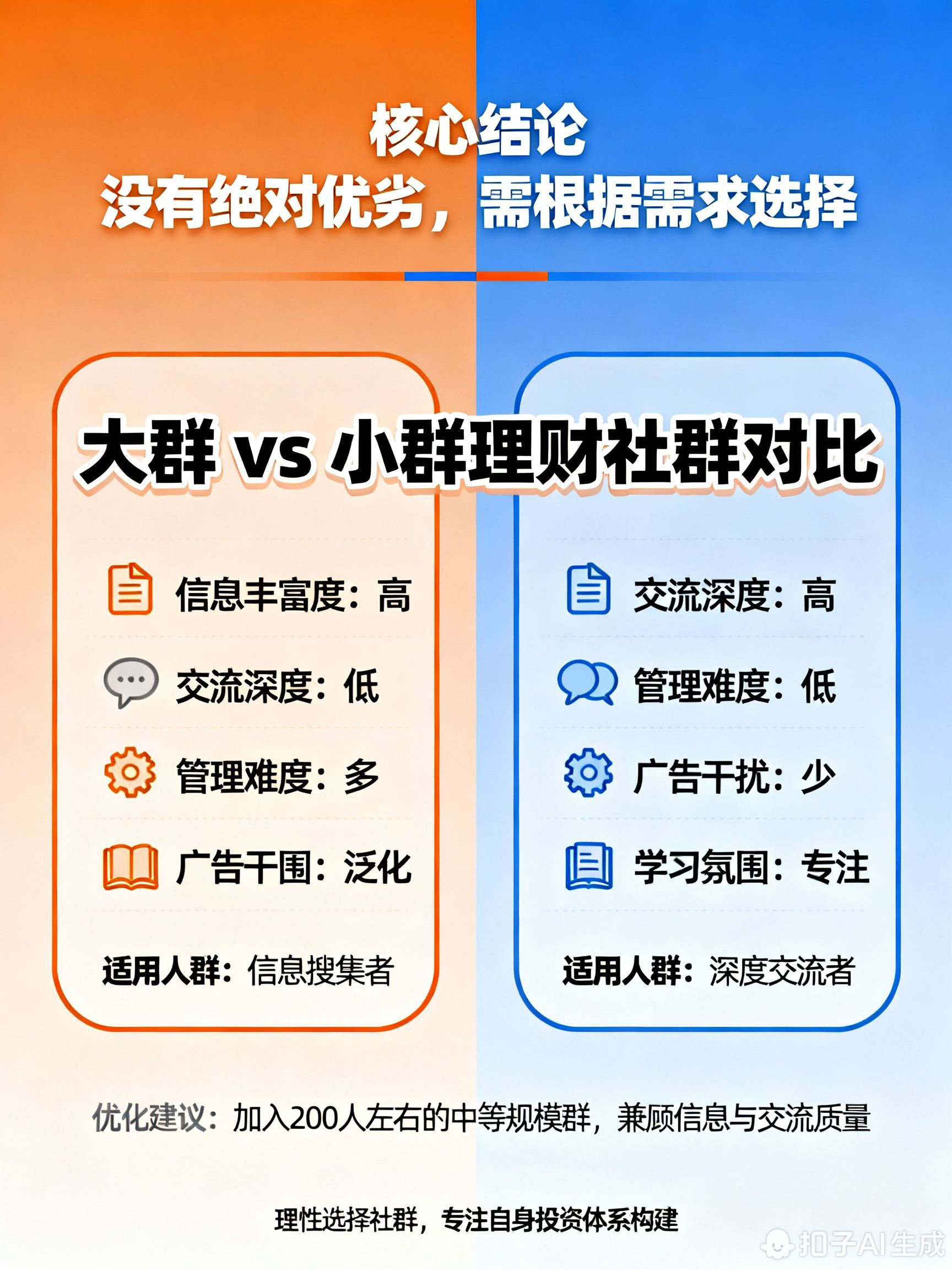 理财群规模大点好还是小点好?