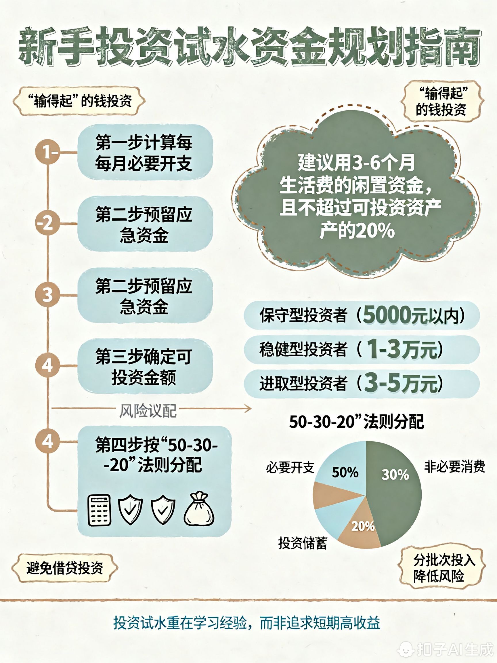 新手该用多少钱试水投资?