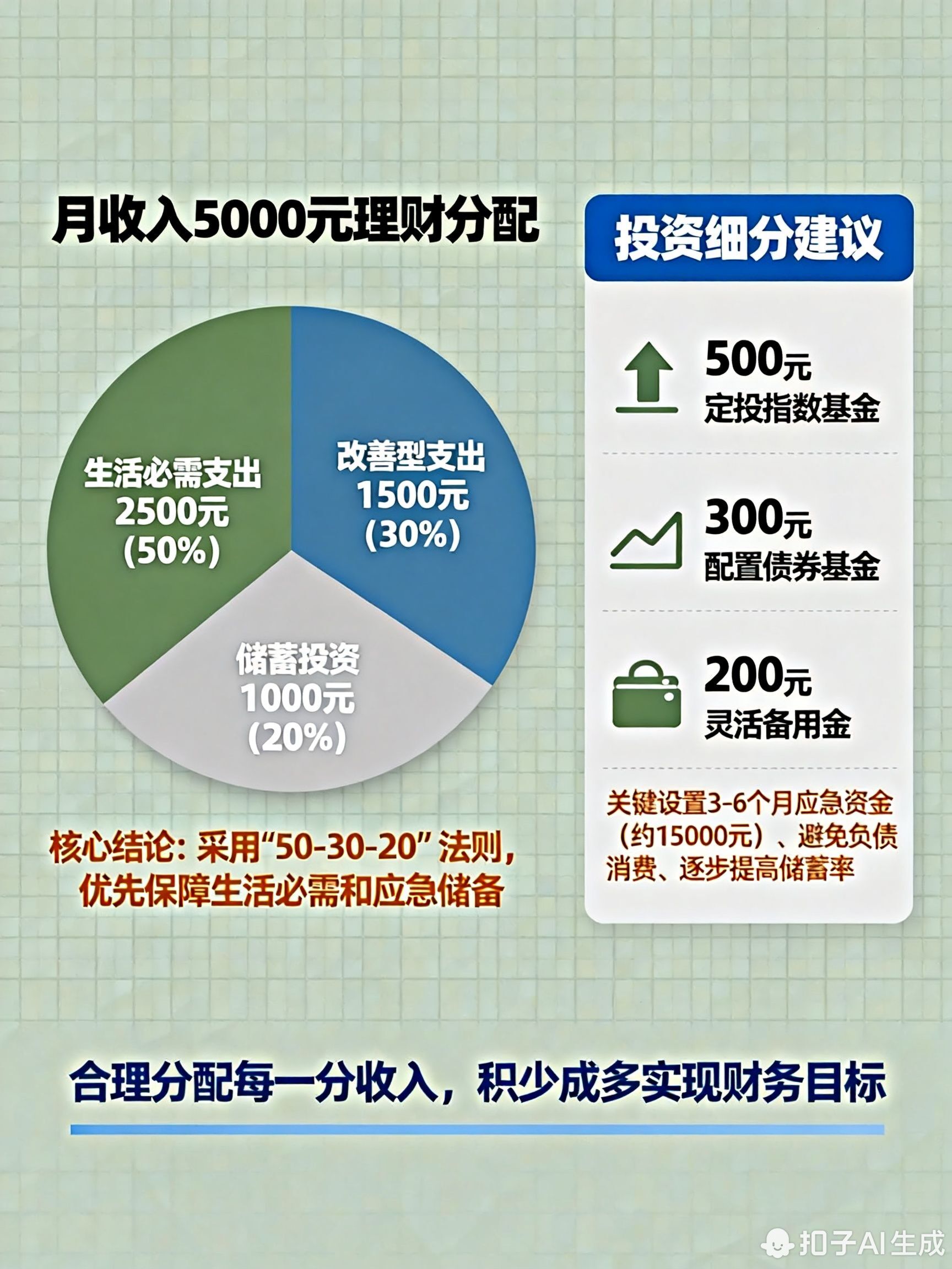月收入5000该怎么分配理财?
