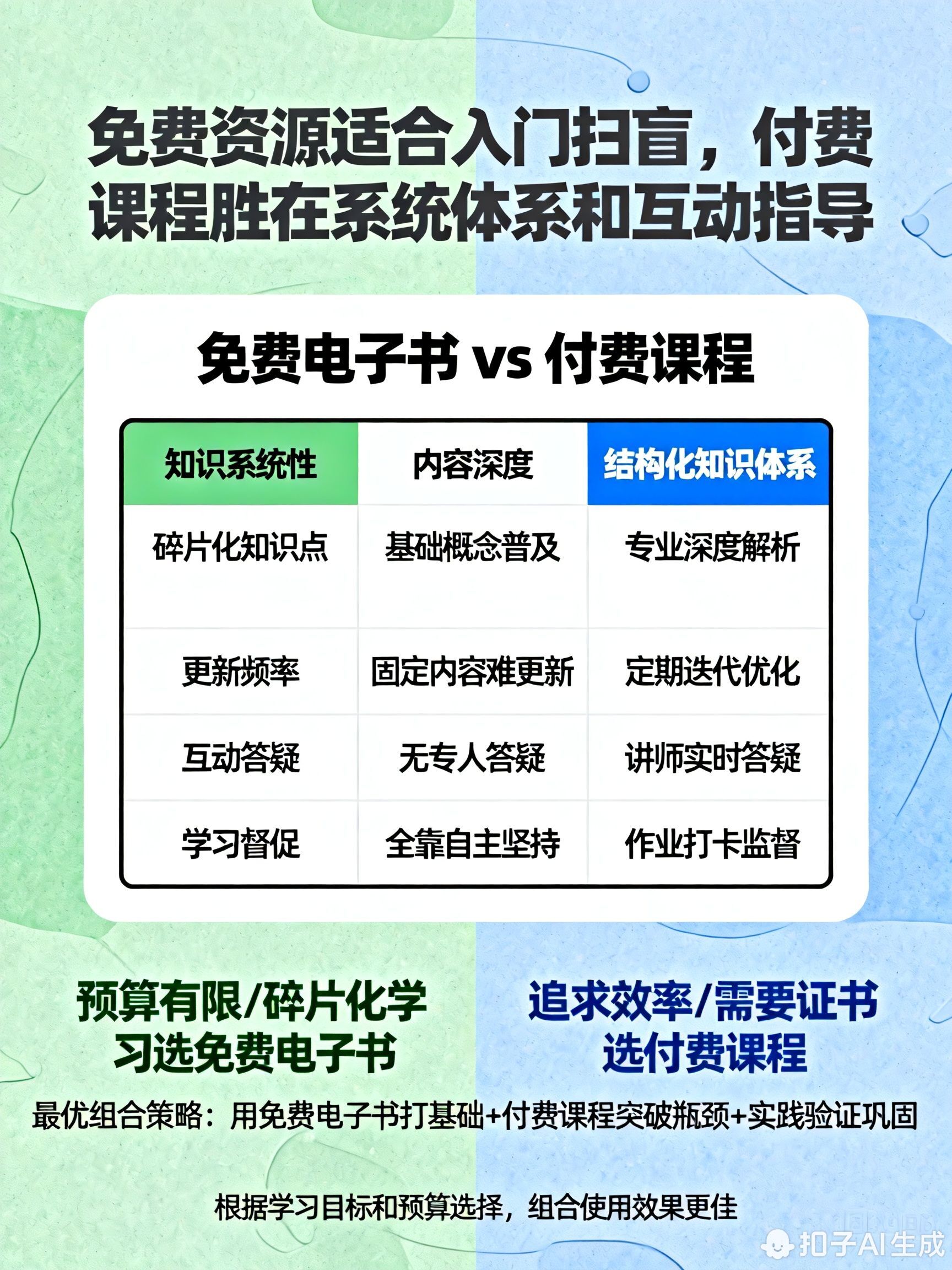 免费电子书和付费课程差别大吗?