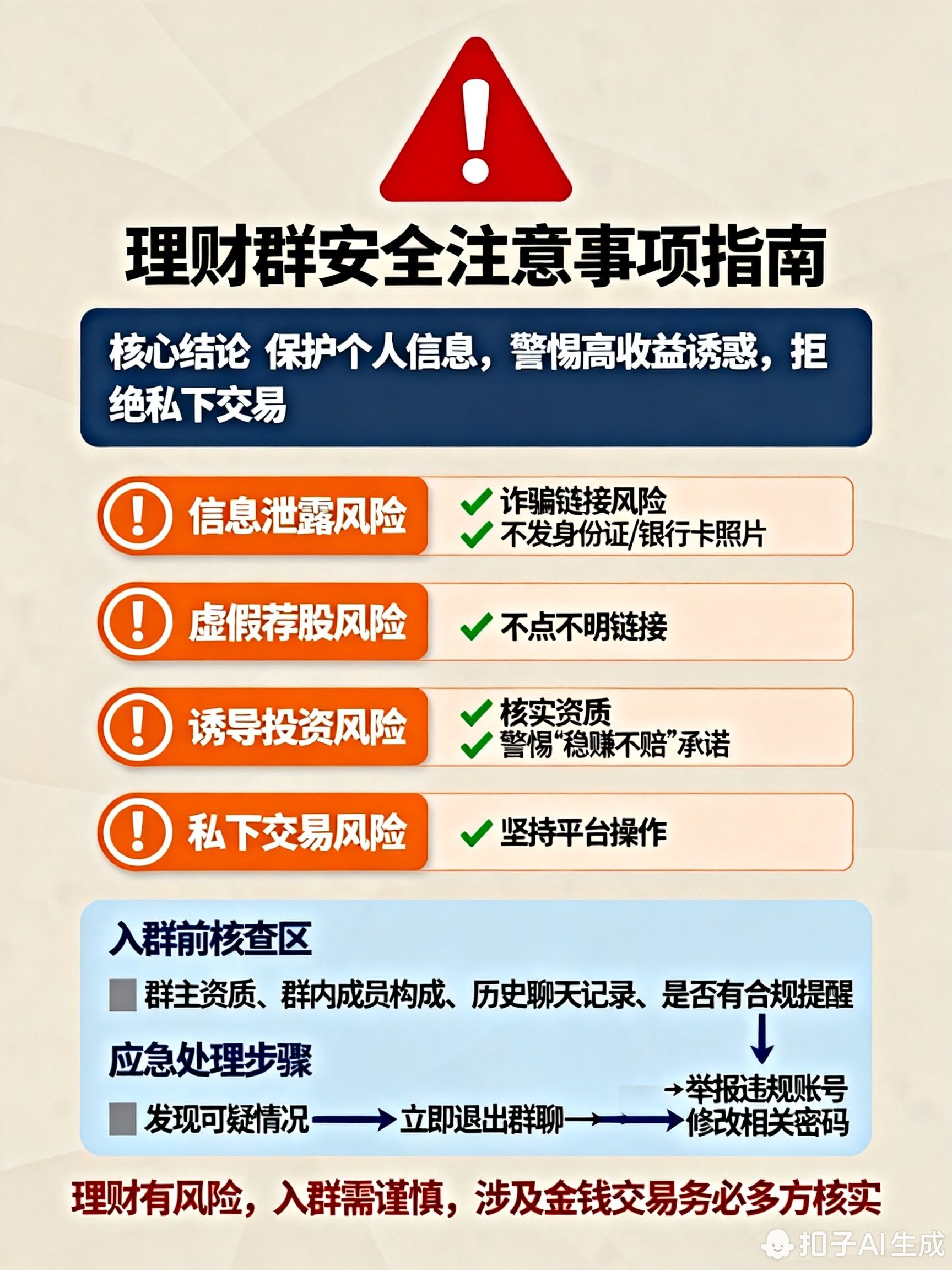 加理财群要注意哪些安全问题?