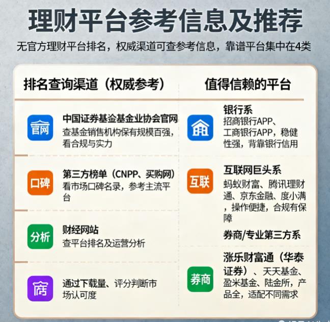 国内大型理财平台排名在哪儿查?哪些值得信呀?