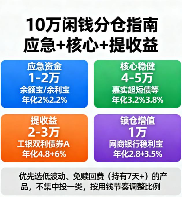 10万闲钱稳健理财，支付宝靠谱产品推荐？