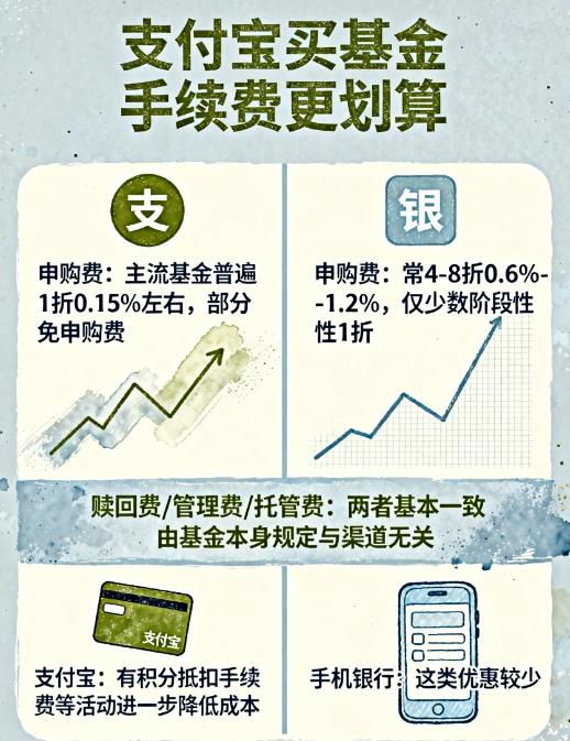 手机银行vs支付宝买基金,手续费哪个更划算?