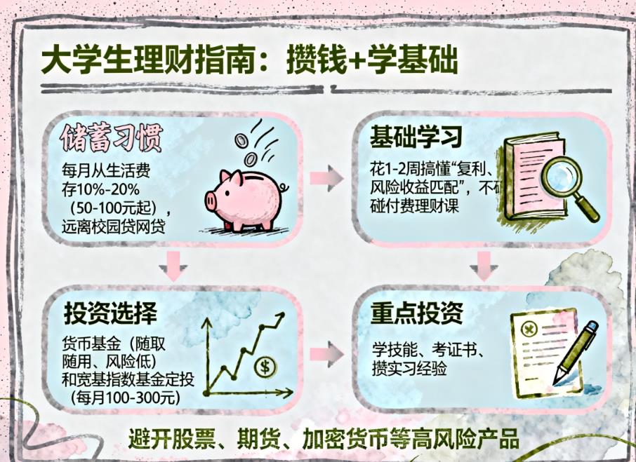 大学生学理财从哪里入手？没收入适合做什么投资？