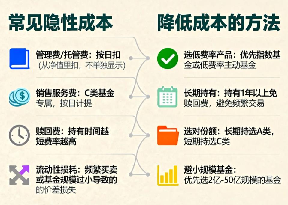 基金投资的隐性成本有哪些？怎么降低？