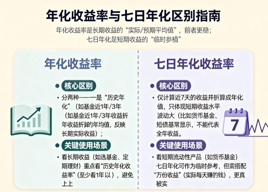 理财时年化收益率和七日年化有什么区别？