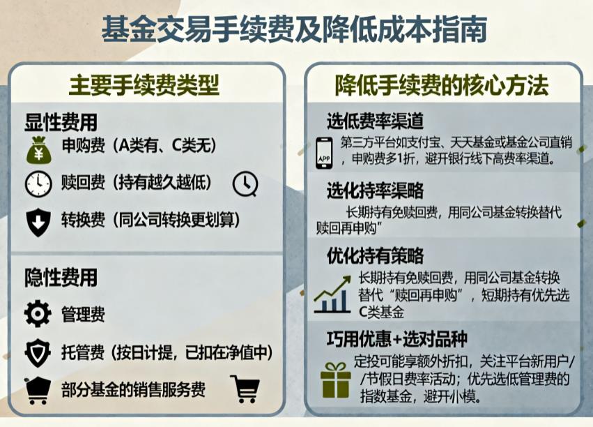 基金交易的手续费有哪些？怎么降低？