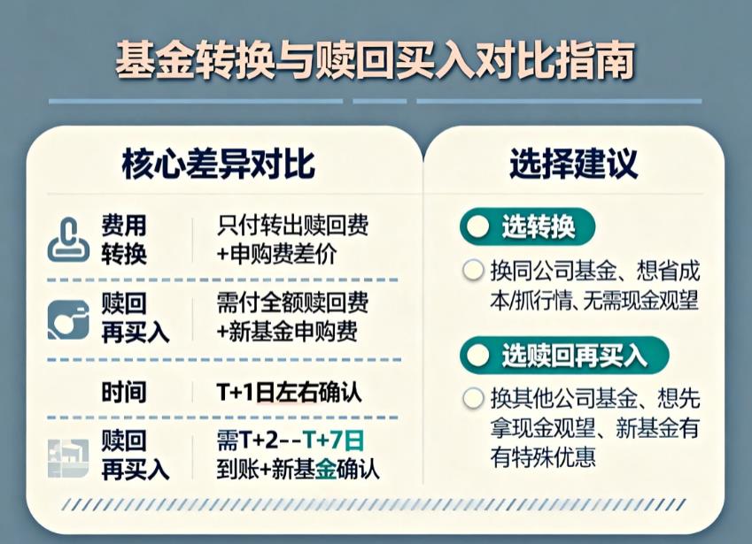 基金转换和直接赎回再买入哪个更划算？