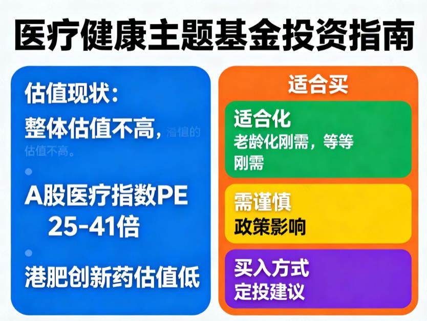 医疗健康主题基金现在估值高吗?能买吗?