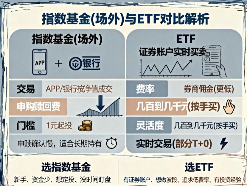 指数基金和ETF基金的区别是什么？哪个好？