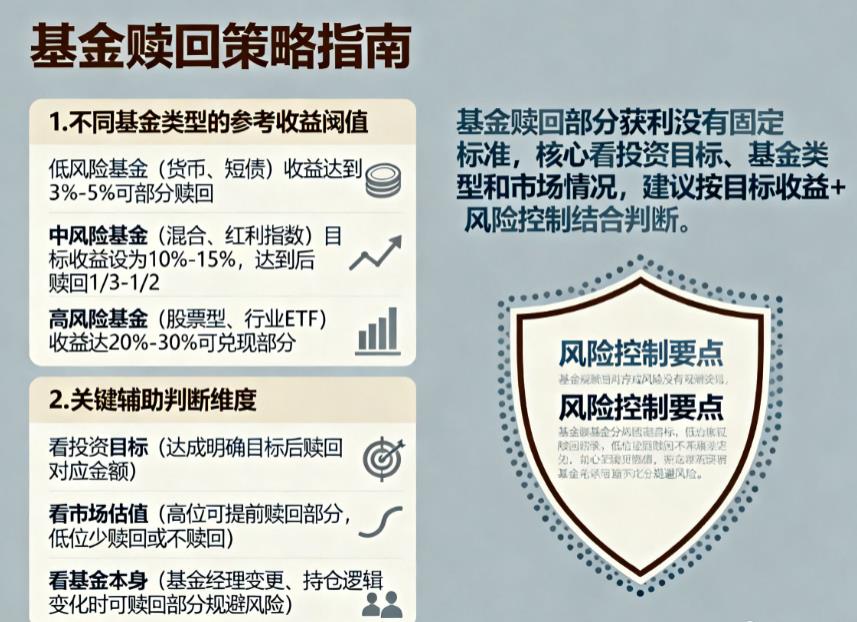 基金收益达到多少可以赎回部分获利？