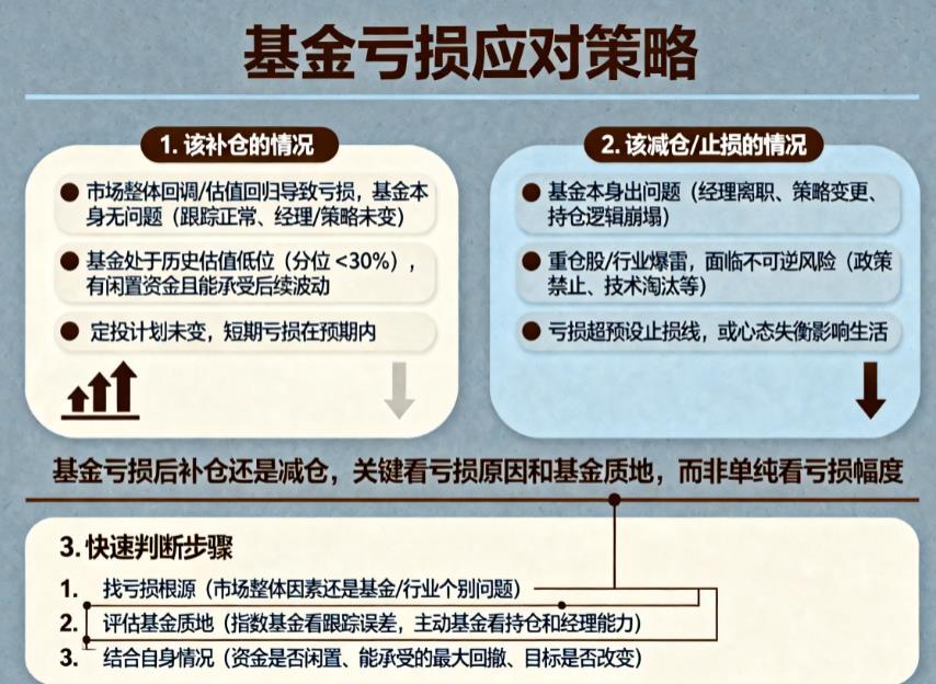 基金亏损后补仓还是减仓？怎么判断？