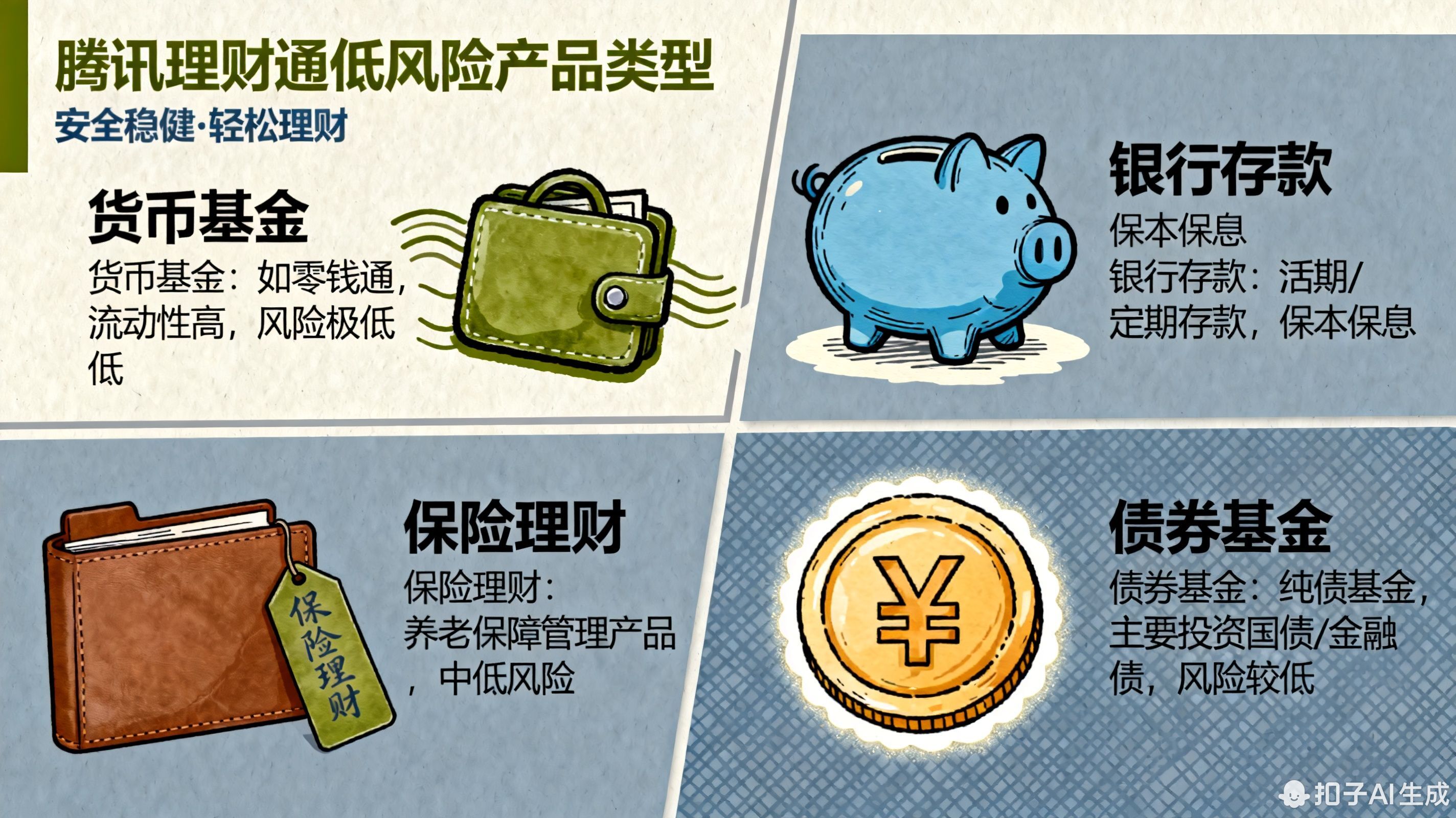 腾讯理财通除了定期理财,还有哪些低风险产品?