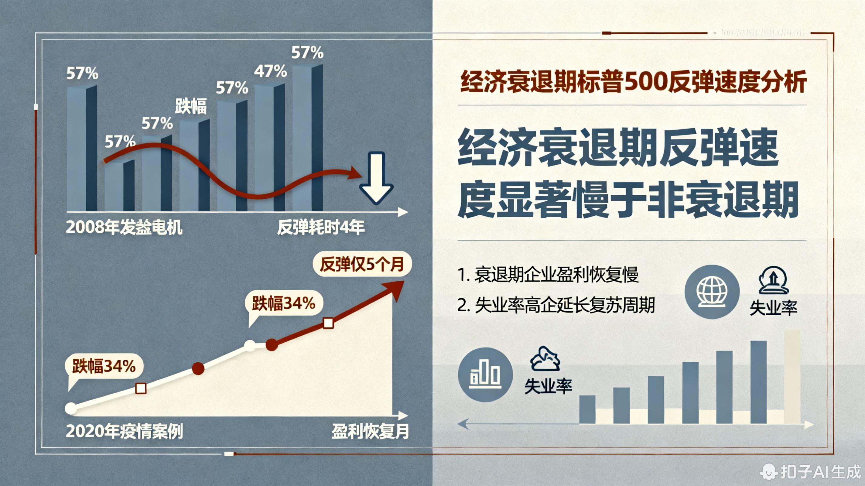 经济衰退期标普500指数大跌后，反弹会更慢吗?