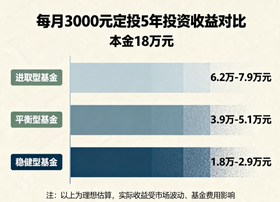每月3000元基金定投,5年预期收益多少?