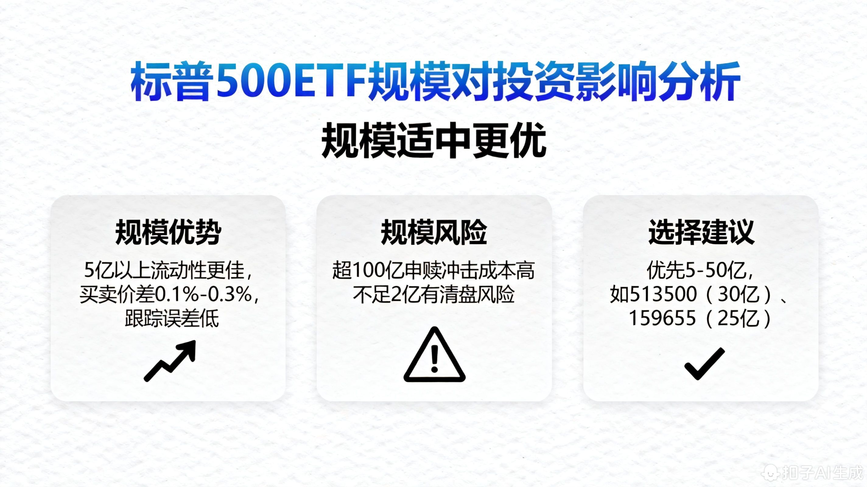 标普500ETF的规模大小对投资有影响吗?