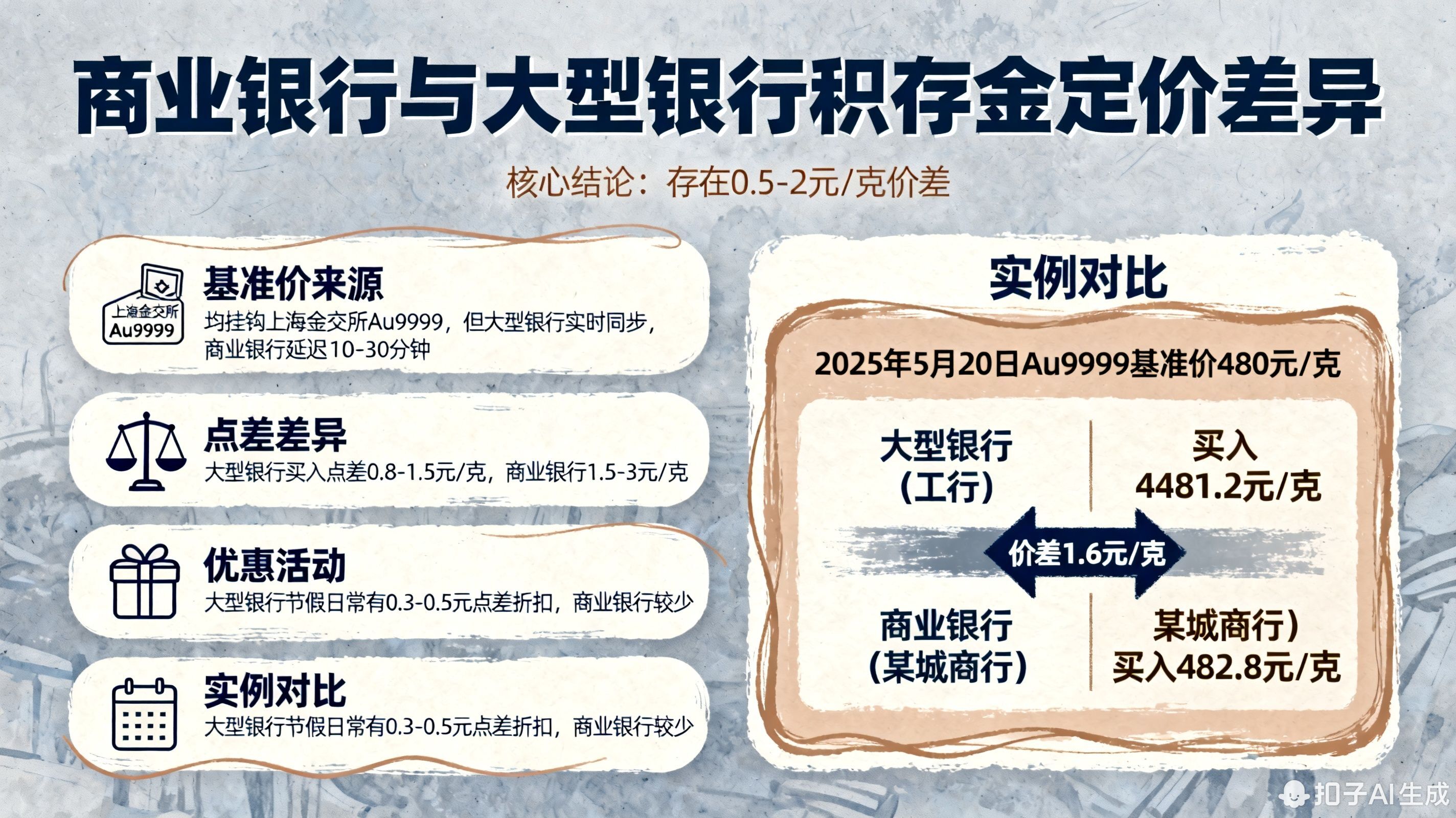 商业银行积存金的定价和大型银行有差异吗?