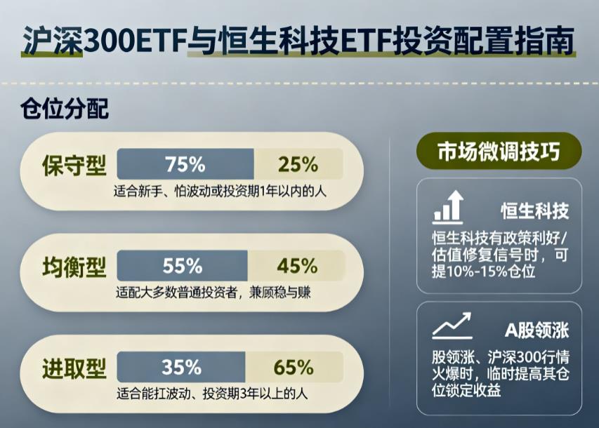 沪深300+恒生科技ETF组合,仓位怎么分?