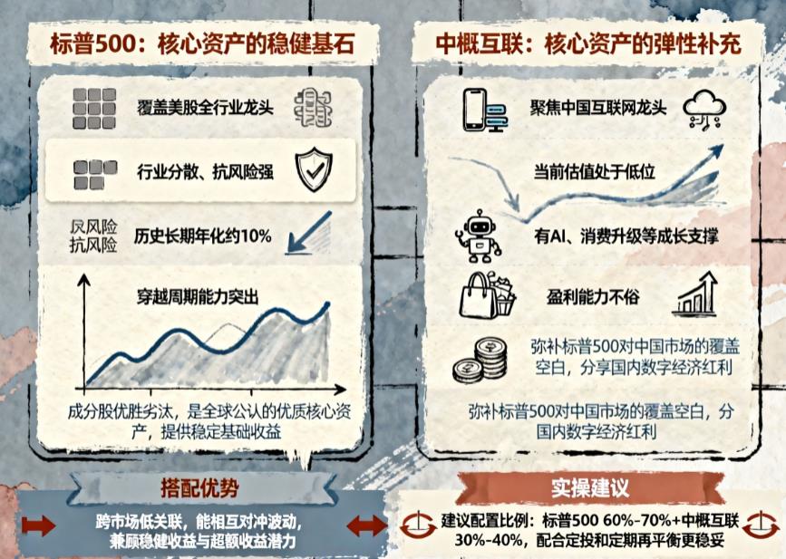 中概互联+标普500,适合当核心资产吗?